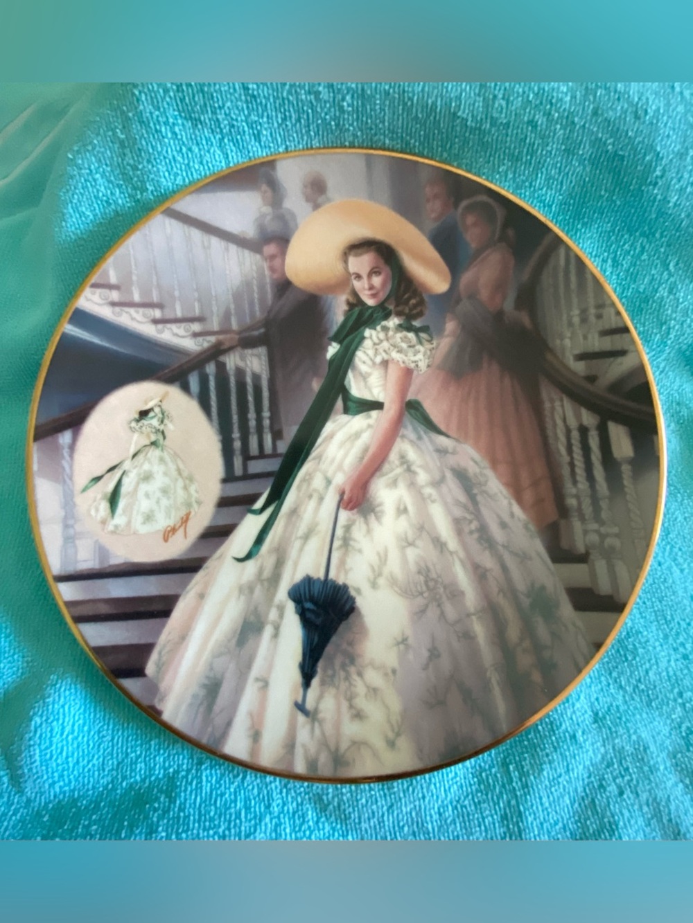 Green Sprigged Dress 3rd  in Dressing Gone With The Wind series Bradford plate